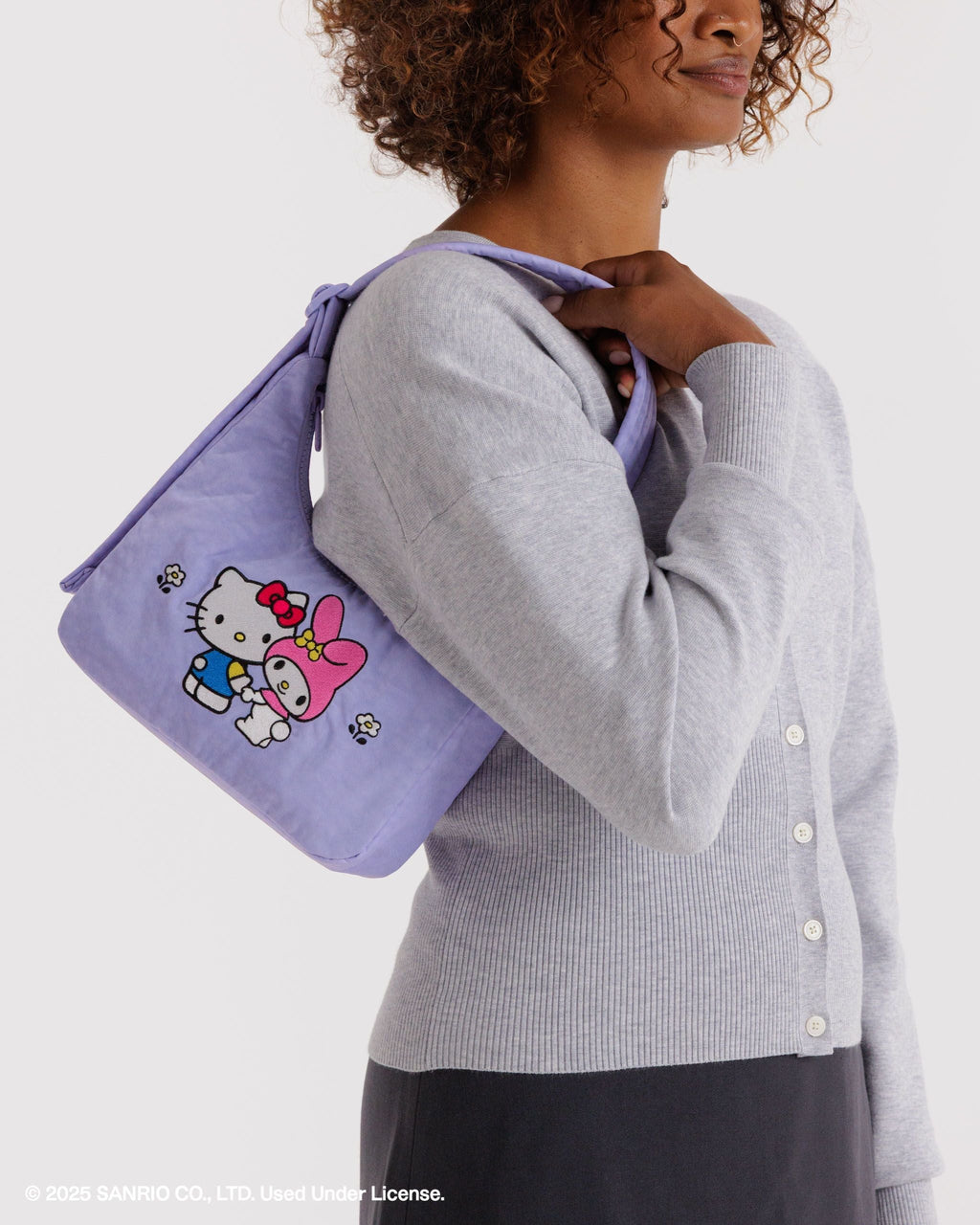 Mini Nylon Shoulder Bag - Embroidered Hello Kitty & My Melody